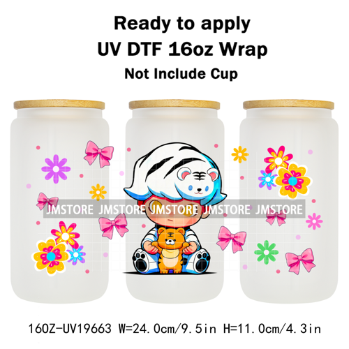 Trendy Costumes Boy Cartoon Character 16OZ UV DTF Cup Wraps Ready To Apply Waterproof Transfer Stickers For Libbey Glass Can Mug
