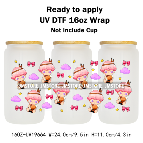 Trendy Costumes Boy Cartoon Character 16OZ UV DTF Cup Wraps Ready To Apply Waterproof Transfer Stickers For Libbey Glass Can Mug