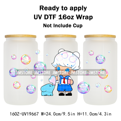 Trendy Costumes Boy Cartoon Character 16OZ UV DTF Cup Wraps Ready To Apply Waterproof Transfer Stickers For Libbey Glass Can Mug