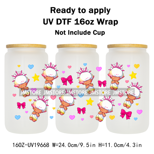 Trendy Costumes Boy Cartoon Character 16OZ UV DTF Cup Wraps Ready To Apply Waterproof Transfer Stickers For Libbey Glass Can Mug