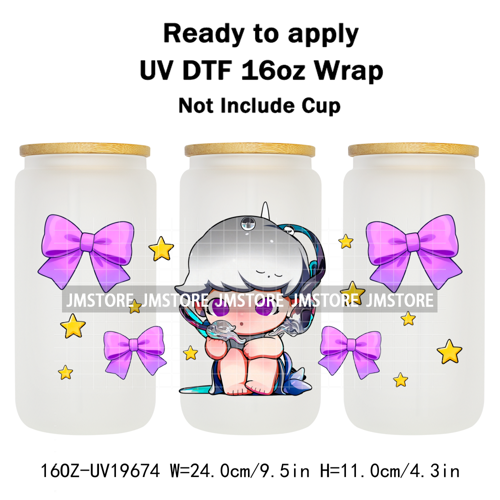 Trendy Costumes Boy Cartoon Character 16OZ UV DTF Cup Wraps Ready To Apply Waterproof Transfer Stickers For Libbey Glass Can Mug