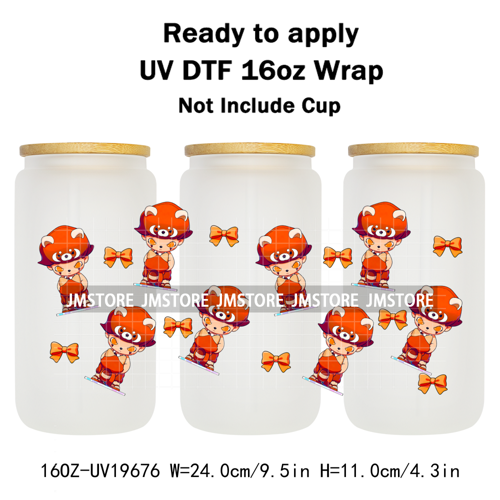 Trendy Costumes Boy Cartoon Character 16OZ UV DTF Cup Wraps Ready To Apply Waterproof Transfer Stickers For Libbey Glass Can Mug