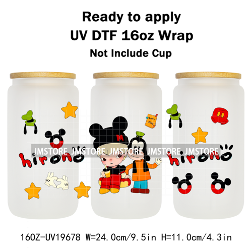 Iconic Fluffy Characters Cartoon Mouse UV DTF Cup Wrap Ready To Apply Transfer Stickers Durable Prints For 16OZ Libbey Glass Can