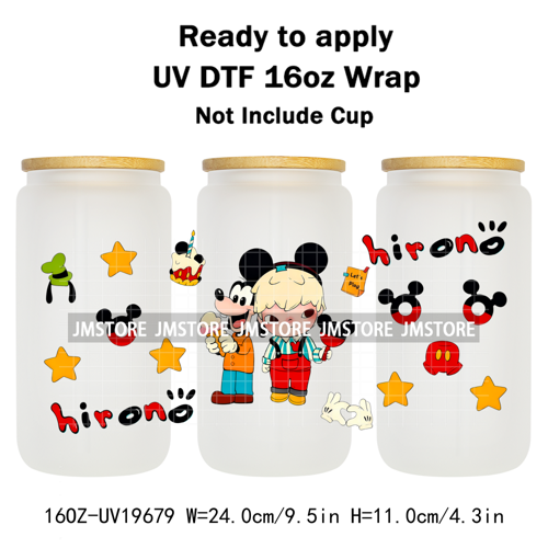 Iconic Fluffy Characters Cartoon Mouse UV DTF Cup Wrap Ready To Apply Transfer Stickers Durable Prints For 16OZ Libbey Glass Can