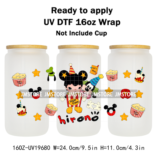 Iconic Fluffy Characters Cartoon Mouse UV DTF Cup Wrap Ready To Apply Transfer Stickers Durable Prints For 16OZ Libbey Glass Can