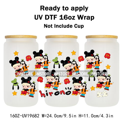 Iconic Fluffy Characters Cartoon Mouse UV DTF Cup Wrap Ready To Apply Transfer Stickers Durable Prints For 16OZ Libbey Glass Can