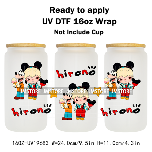 Iconic Fluffy Characters Cartoon Mouse UV DTF Cup Wrap Ready To Apply Transfer Stickers Durable Prints For 16OZ Libbey Glass Can