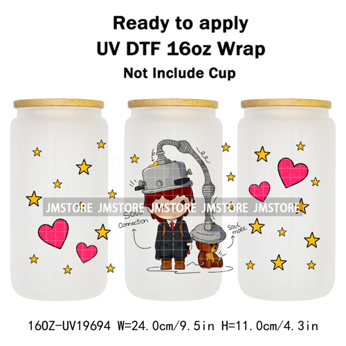 Iconic Fluffy Characters Cartoon Mouse UV DTF Cup Wrap Ready To Apply Transfer Stickers Durable Prints For 16OZ Libbey Glass Can