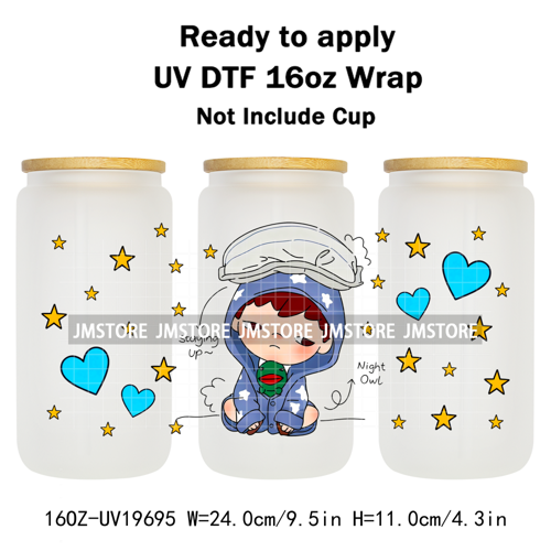 Iconic Fluffy Characters Cartoon Mouse UV DTF Cup Wrap Ready To Apply Transfer Stickers Durable Prints For 16OZ Libbey Glass Can