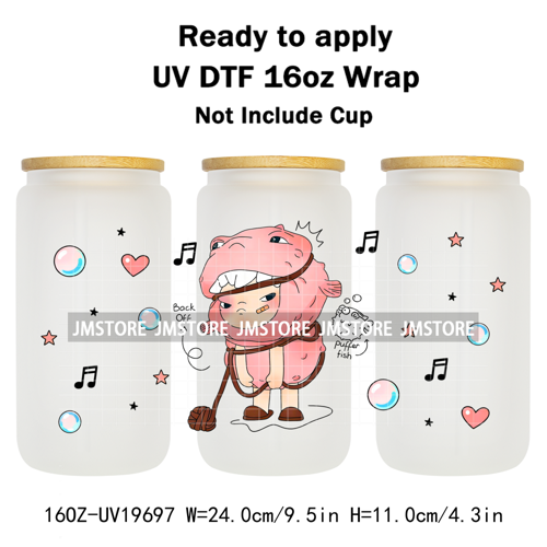 Iconic Fluffy Characters Cartoon Mouse UV DTF Cup Wrap Ready To Apply Transfer Stickers Durable Prints For 16OZ Libbey Glass Can