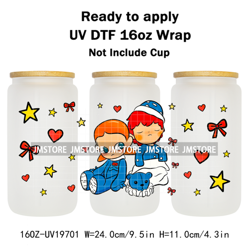 Iconic Fluffy Characters Cartoon Mouse UV DTF Cup Wrap Ready To Apply Transfer Stickers Durable Prints For 16OZ Libbey Glass Can
