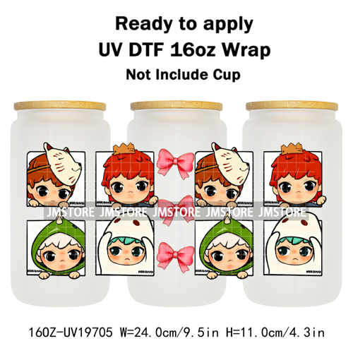 Iconic Fluffy Characters Cartoon Mouse UV DTF Cup Wrap Ready To Apply Transfer Stickers Durable Prints For 16OZ Libbey Glass Can