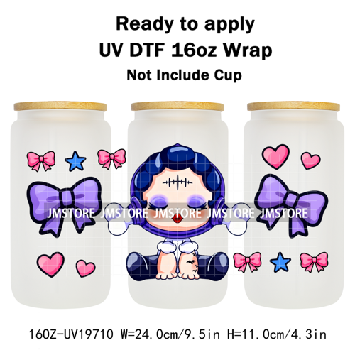 Trendy Toy Brand Dreamy Girls Cute Cartoon UV DTF Transfer Stickers Ready To Apply For 16OZ Libbey Glass Bottle Tumbler Cup Wrap