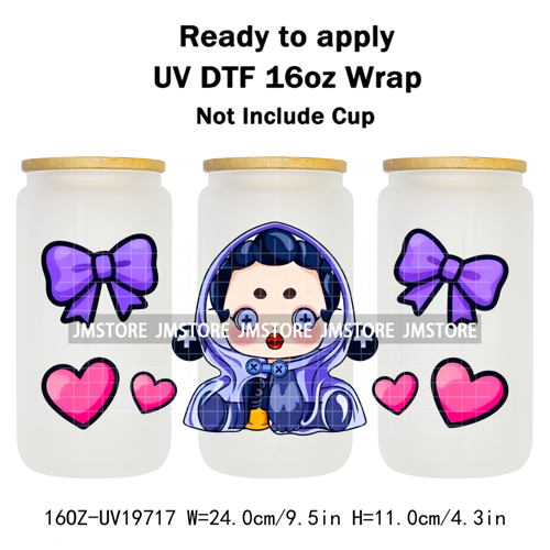Trendy Toy Brand Dreamy Girls Cute Cartoon UV DTF Transfer Stickers Ready To Apply For 16OZ Libbey Glass Bottle Tumbler Cup Wrap