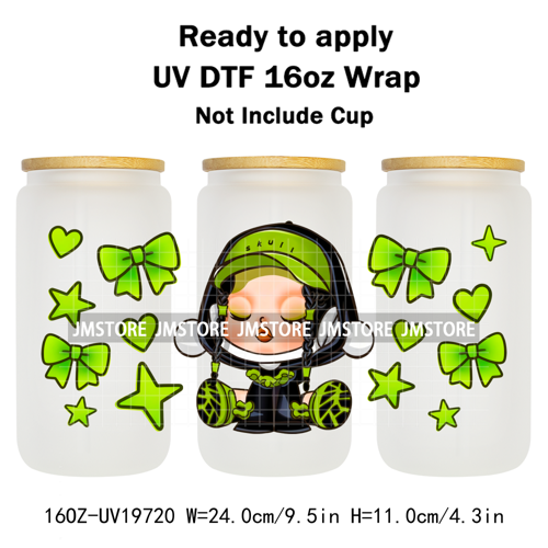 Trendy Toy Brand Dreamy Girls Cute Cartoon UV DTF Transfer Stickers Ready To Apply For 16OZ Libbey Glass Bottle Tumbler Cup Wrap