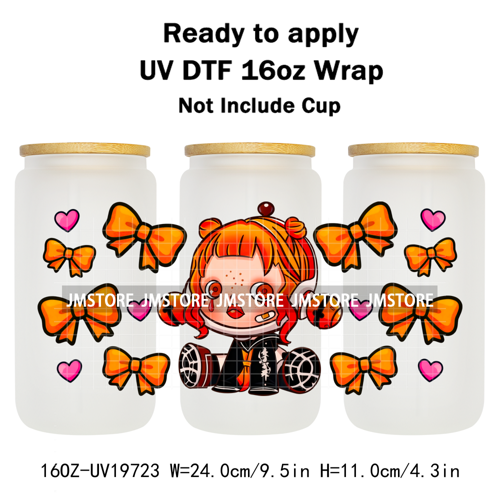 Trendy Toy Brand Dreamy Girls Cute Cartoon UV DTF Transfer Stickers Ready To Apply For 16OZ Libbey Glass Bottle Tumbler Cup Wrap