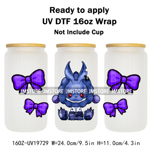 Trendy Toy Brand Dreamy Girls Cute Cartoon UV DTF Transfer Stickers Ready To Apply For 16OZ Libbey Glass Bottle Tumbler Cup Wrap