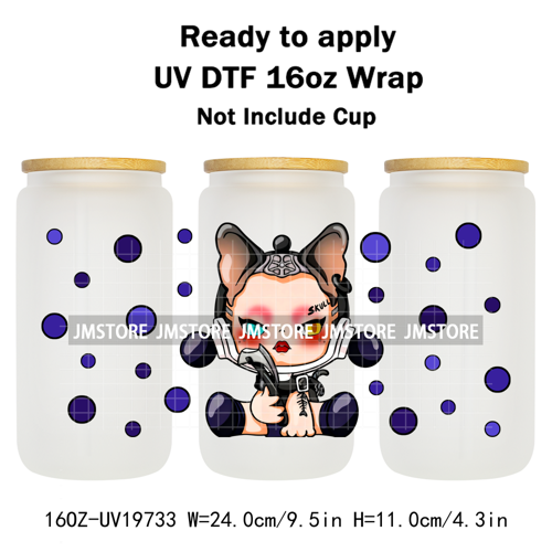Trendy Toy Brand Dreamy Girls Cute Cartoon UV DTF Transfer Stickers Ready To Apply For 16OZ Libbey Glass Bottle Tumbler Cup Wrap