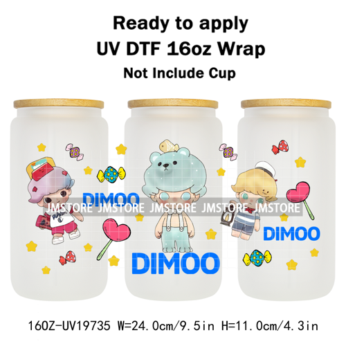 Trendy Costumes Boy Cartoon Character 16OZ UV DTF Cup Wraps Ready To Apply Waterproof Transfer Stickers For Libbey Glass Can Mug