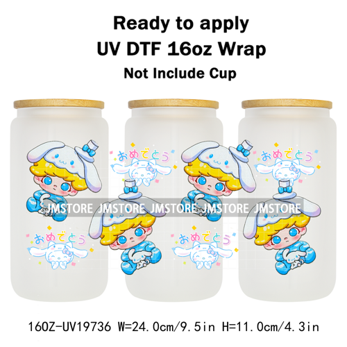 Trendy Costumes Boy Cartoon Character 16OZ UV DTF Cup Wraps Ready To Apply Waterproof Transfer Stickers For Libbey Glass Can Mug