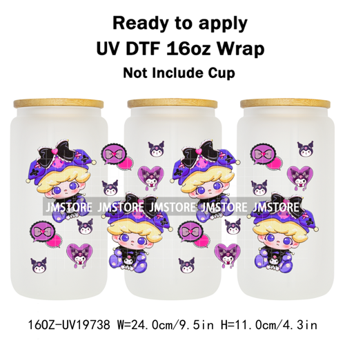 Trendy Costumes Boy Cartoon Character 16OZ UV DTF Cup Wraps Ready To Apply Waterproof Transfer Stickers For Libbey Glass Can Mug
