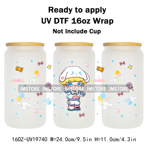 Trendy Costumes Boy Cartoon Character 16OZ UV DTF Cup Wraps Ready To Apply Waterproof Transfer Stickers For Libbey Glass Can Mug