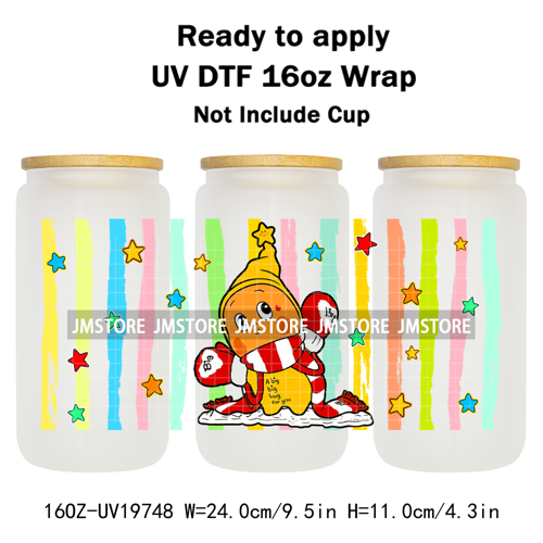 Pop Cartoon Twinkle Stars Mystery Monster UV DTF Wraps Transfer Sticker Waterproof High Quality For 16OZ Libbey Glass Can Bottle