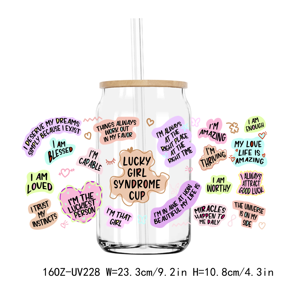 Positive Thinking Affirmations 16OZ UV DTF Stickers Wrap