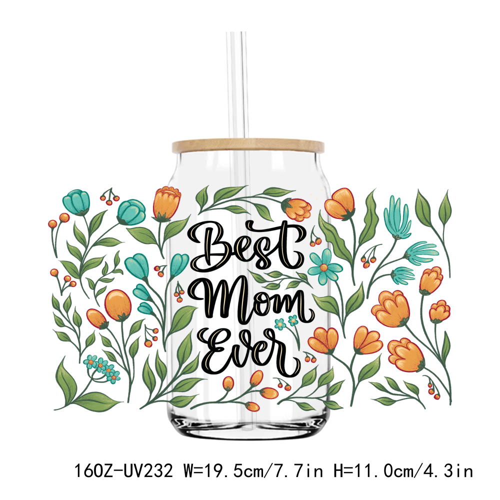 Best Mom Mama 16OZ UV DTF Stickers Wrap