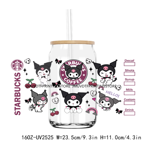 Cute Cats Cartoon Anime Animals UV DTF Sticker For 16OZ Libbey Glass Cup Can Wrap Transfer Sticker Custom Labels DIY Logo