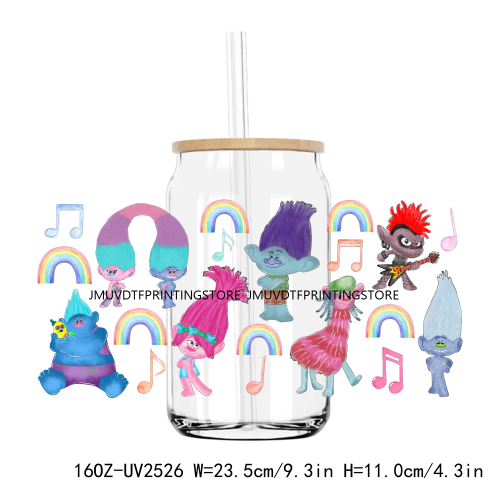 Cute Cats Cartoon Anime Animals UV DTF Sticker For 16OZ Libbey Glass Cup Can Wrap Transfer Sticker Custom Labels DIY Logo