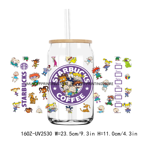 Cute Cats Cartoon Anime Animals UV DTF Sticker For 16OZ Libbey Glass Cup Can Wrap Transfer Sticker Custom Labels DIY Logo