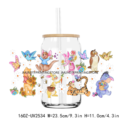 Cute Cats Cartoon Anime Animals UV DTF Sticker For 16OZ Libbey Glass Cup Can Wrap Transfer Sticker Custom Labels DIY Logo