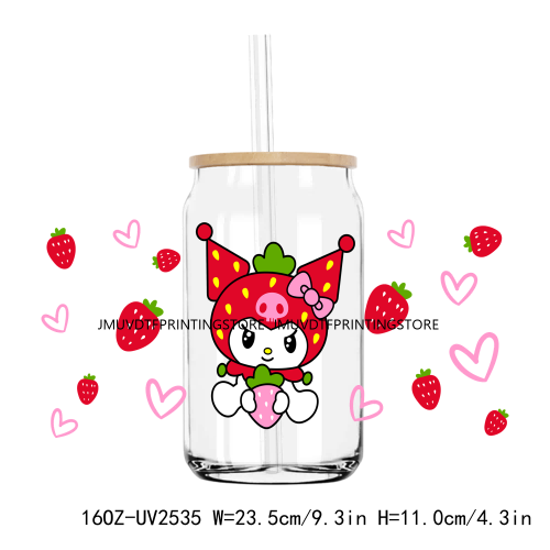 Cute Cats Cartoon Anime Animals UV DTF Sticker For 16OZ Libbey Glass Cup Can Wrap Transfer Sticker Custom Labels DIY Logo