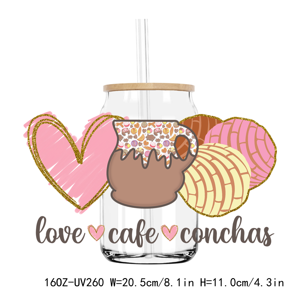 Save The Conchas Cafecito Y Chisme Breast Cancer Concha 16OZ UV DTF Stickers Wrap