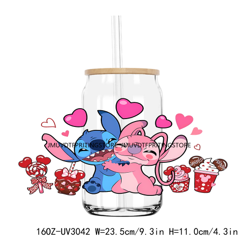 Western Valentine's Day Cowgirl 16OZ UV DTF Cup Wrap Transfers Stickers Custom Labels DIY Waterproof Logo For Libbey Glass Can