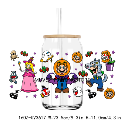 Cartoon Game Characters 16OZ UV DTF Cup Wrap Transfers Stickers Boy Girl Custom Label DIY Waterproof Logo For Libbey Glass Can