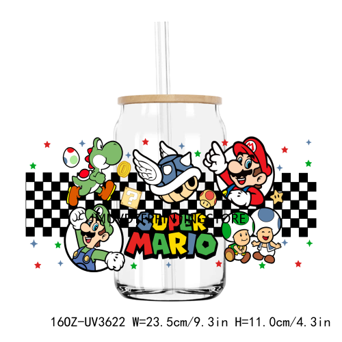 Cartoon Game Characters 16OZ UV DTF Cup Wrap Transfers Stickers Boy Girl Custom Label DIY Waterproof Logo For Libbey Glass Can