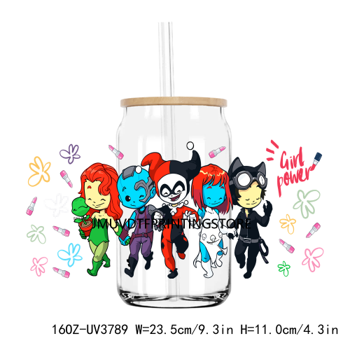 Popular Cartoon Characters Movie UV DTF Sticker For 16OZ Libbey Glass Cup Can Wrap Transfer Sticker Custom Labels DIY Logo