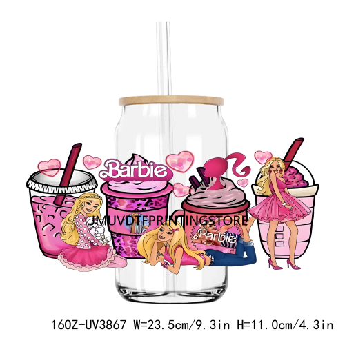 Popular Cartoon Characters Movie UV DTF Sticker For 16OZ Libbey Glass Cup Can Wrap Transfer Sticker Custom Labels DIY Logo