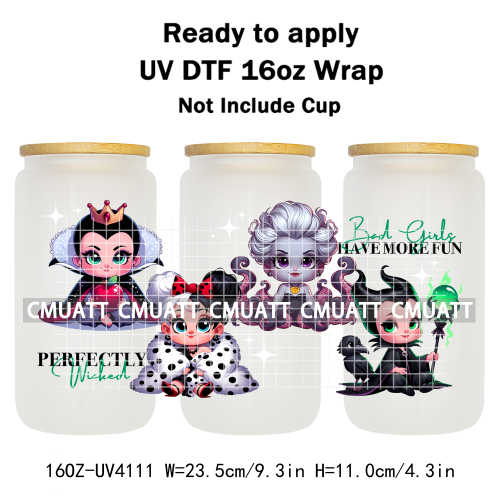Witch 16oz UV DTF Cup Wrap Transfers Stickers Libbey Glass Mugs Can Beer DIY Customized Selfadhesive Stickers
