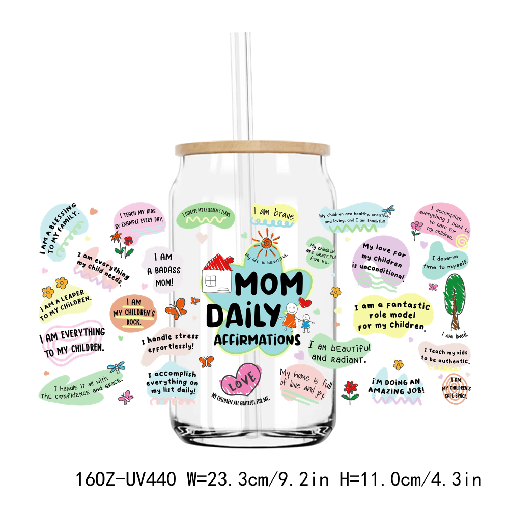 Best Mom Mama 16OZ UV DTF Stickers Wrap