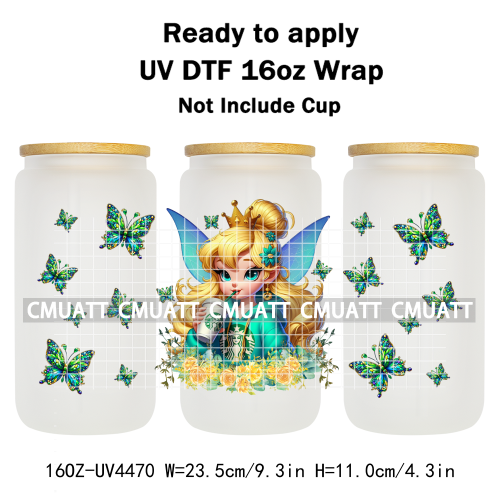 Cartoon Fly 16oz UV DTF Cup Wrap Transfers Stickers DIY Customized Selfadhesive Stickers Waterproof