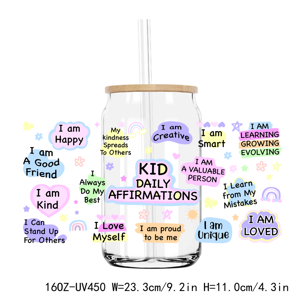 Affirmations 16OZ UV DTF Stickers Wrap