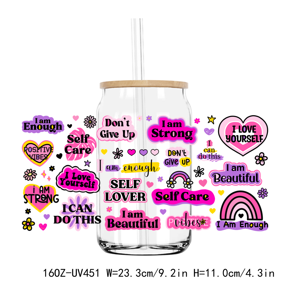 Self Love 16OZ UV DTF Stickers Wrap