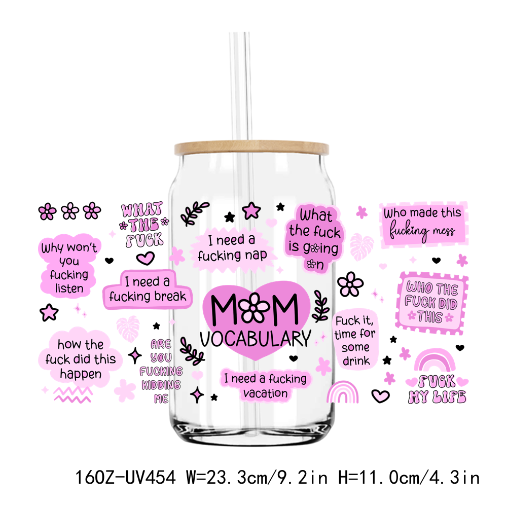 Best Mom Mama 16OZ UV DTF Stickers Wrap