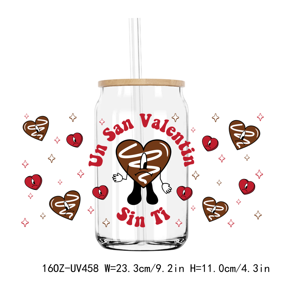 Bad Bunny Valentine's Day 16OZ UV DTF Stickers Wrap