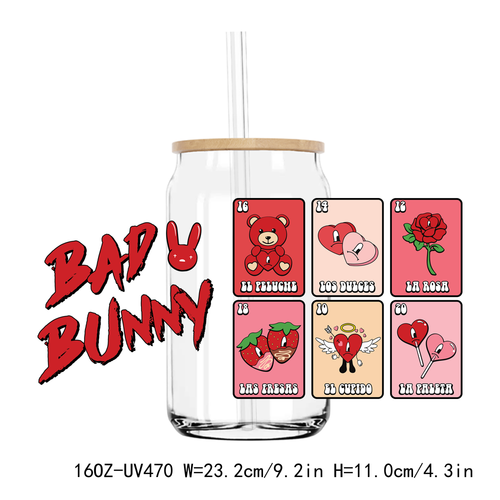 Bad Bunny 16OZ UV DTF Stickers Wrap