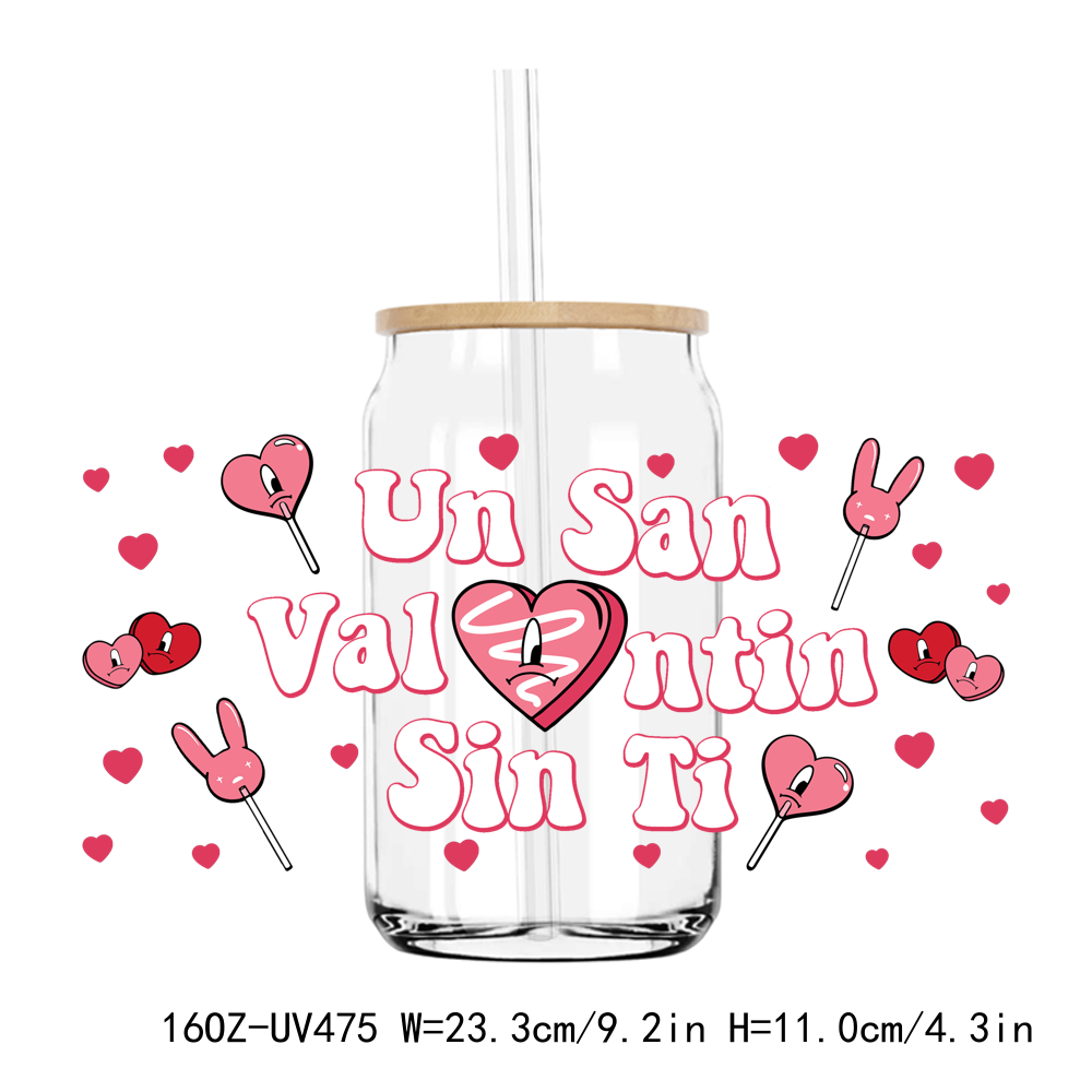 Bad Bunny Valentine's Day 16OZ UV DTF Stickers Wrap