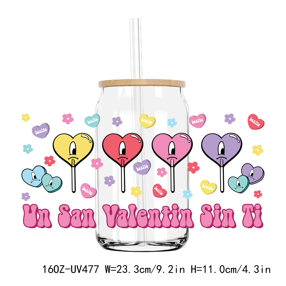 Bad Bunny Valentine's Day 16OZ UV DTF Stickers Wrap